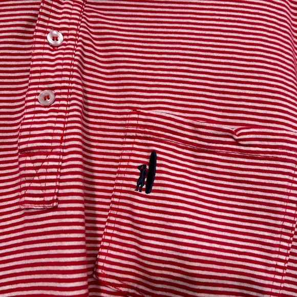 JOHNNIE-O Mens XL Red/White Stripe POLO Shirt 100% Cotton - Picture 6 of 11